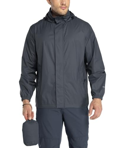 33,000ft Men's Packable Lightweight Waterproof Rain Jacket: $31.42