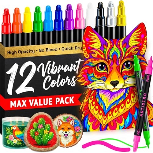 Artistro Dual-Tip Acrylic Paint Markers 12-Pack: $5.92