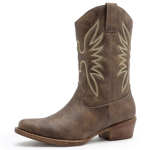 Globalwin Women's Square Toe Mid-Calf Cowboy Boots: $28.99 Globalwin Women's Square Toe Mid-Calf Cowboy Boots: $28.99