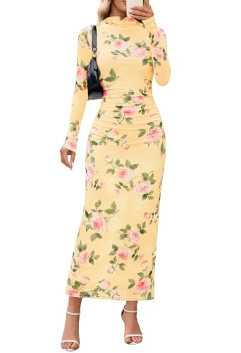 Merokeety Women's Long Sleeve Wedding Guest Maxi Dress: $39.98 Merokeety Women's Long Sleeve Wedding Guest Maxi Dress: $39.98