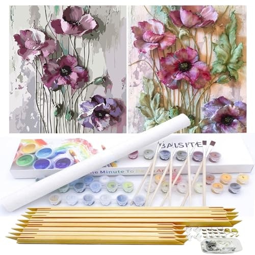 Baisite 12" x 16" Paint by Numbers Kit 2-Pack: $19.54 Baisite 12" x 16" Paint by Numbers Kit 2-Pack: $19.54
