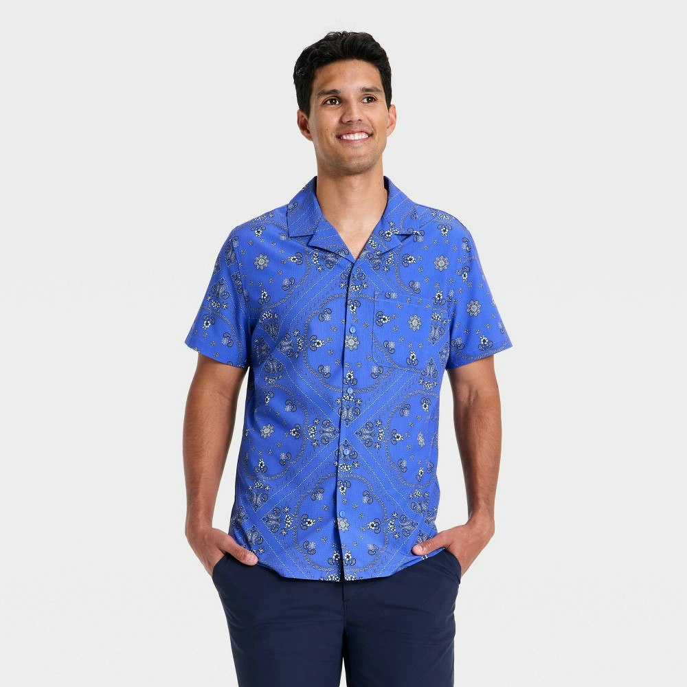 Men's All In Motion Grid Woven Button-Down Shirt: $16.50 Men's All In Motion Grid Woven Button-Down Shirt: $16.50