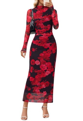 Merokeety Women's Long Sleeve Floral Maxi Dress: $39.98 Merokeety Women's Long Sleeve Floral Maxi Dress: $39.98