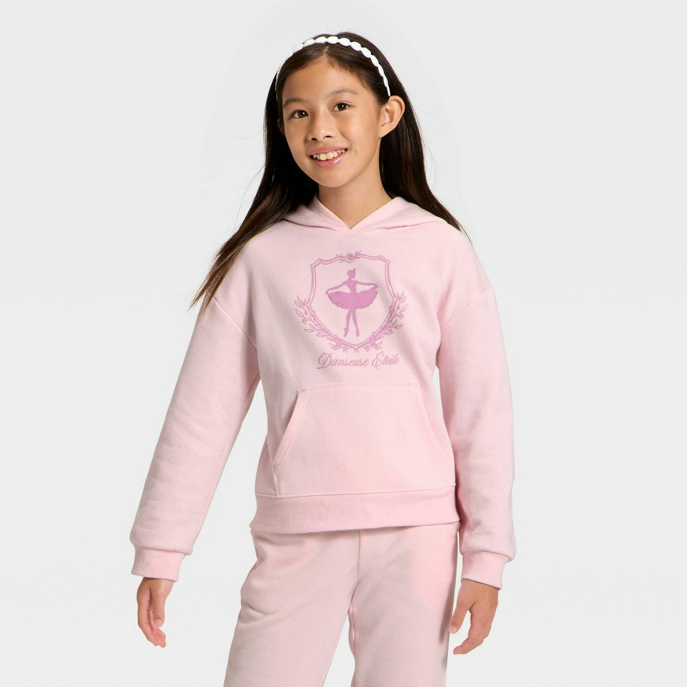 Cat & Jack Girls' Fleece Hooded Pullover Sweatshirt: $12 Cat & Jack Girls' Fleece Hooded Pullover Sweatshirt: $12