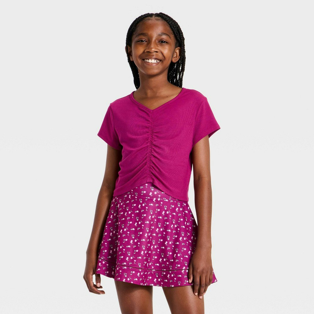 Girls' Short Sleeve V-Neck Ribbed T-Shirt: $15 Girls' Short Sleeve V-Neck Ribbed T-Shirt: $15