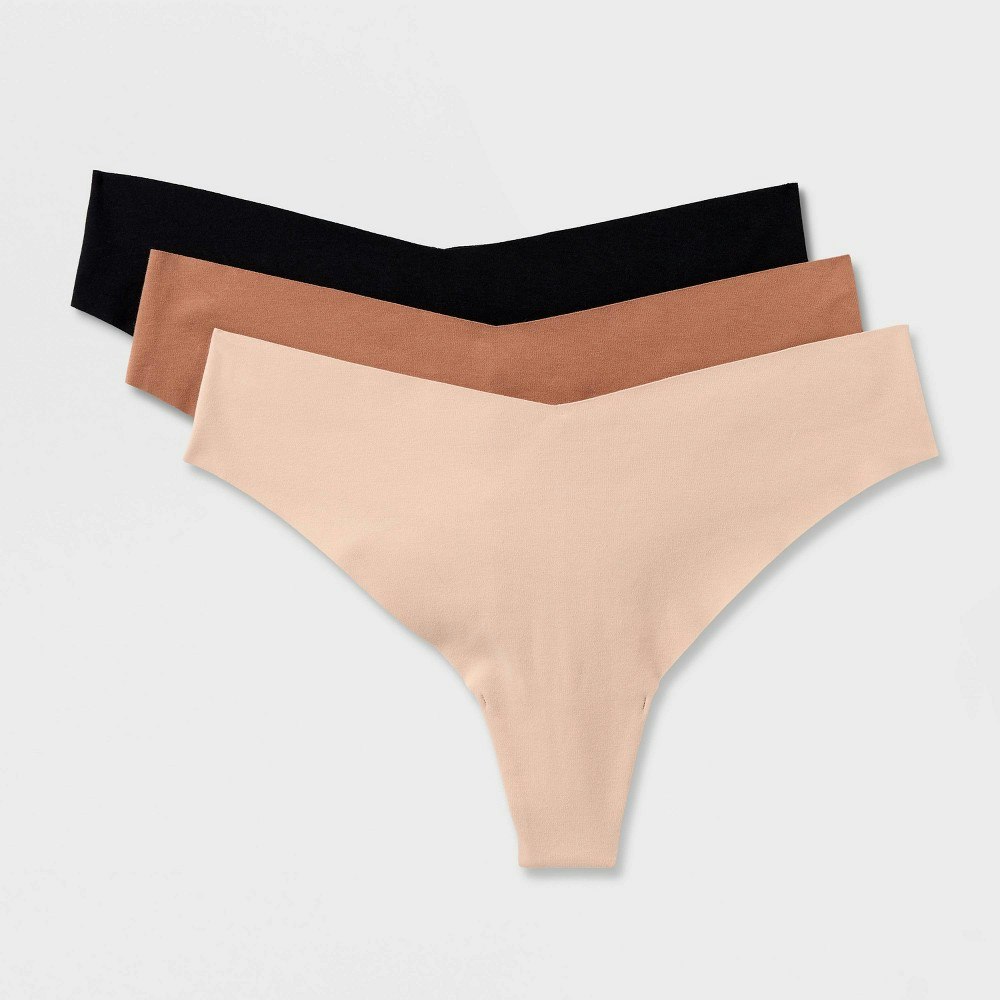 Auden Women's Cotton Invisible Edge Thong 3-Pack: $15 Auden Women's Cotton Invisible Edge Thong 3-Pack: $15