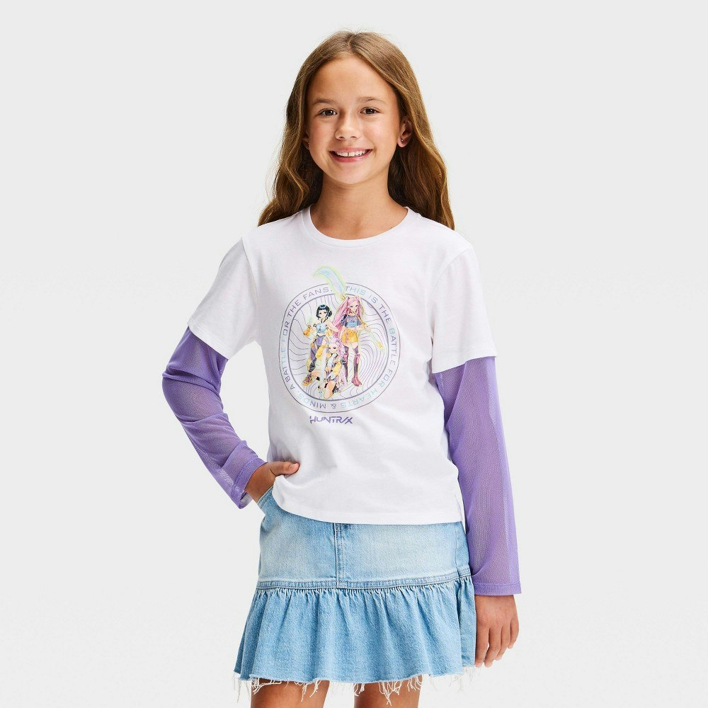 Girls' KPop Demon Hunters Graphic Long Sleeve Mesh T-Shirt: $15 Girls' KPop Demon Hunters Graphic Long Sleeve Mesh T-Shirt: $15