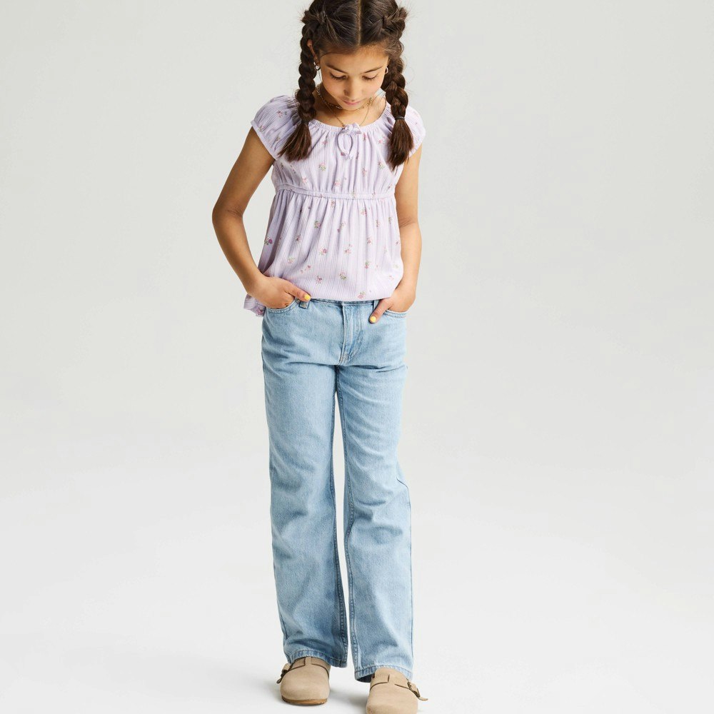 Cat & Jack Girls' Mid-Rise Straight Leg Jeans: $15 Cat & Jack Girls' Mid-Rise Straight Leg Jeans: $15