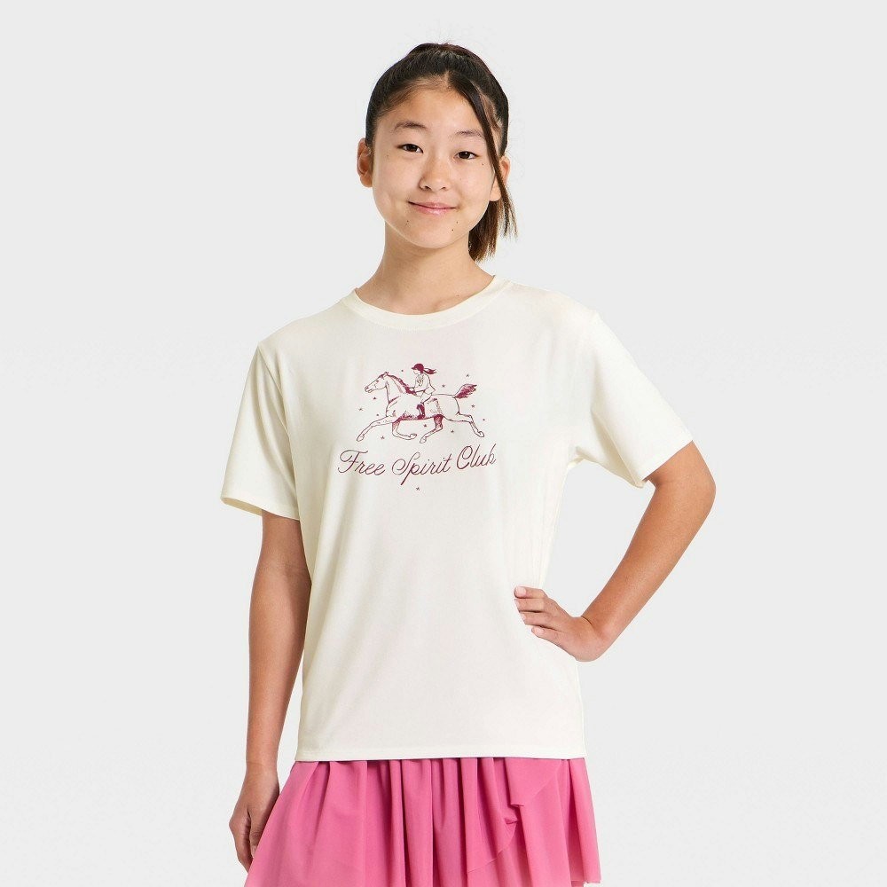 All In Motion Girls' Short Sleeve Graphic Active T-Shirt: $10 All In Motion Girls' Short Sleeve Graphic Active T-Shirt: $10