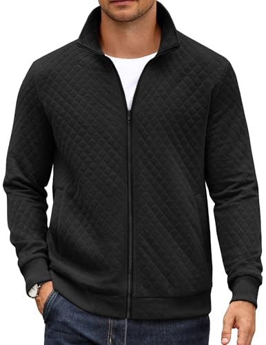 Coofandy Men's Waffle Knit Mock Neck Full Zip Sweatshirt: $25.64 Coofandy Men's Waffle Knit Mock Neck Full Zip Sweatshirt: $25.64