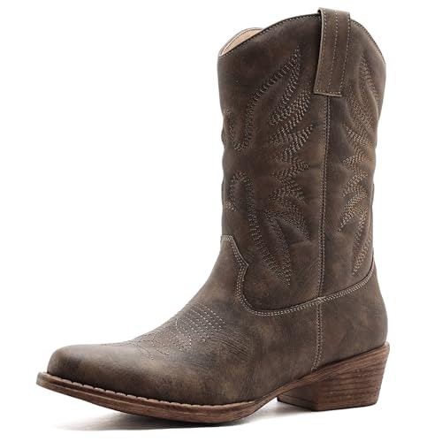 Globalwin Women's Square Toe Mid-Calf Cowboy Boots: $27.99 Globalwin Women's Square Toe Mid-Calf Cowboy Boots: $27.99