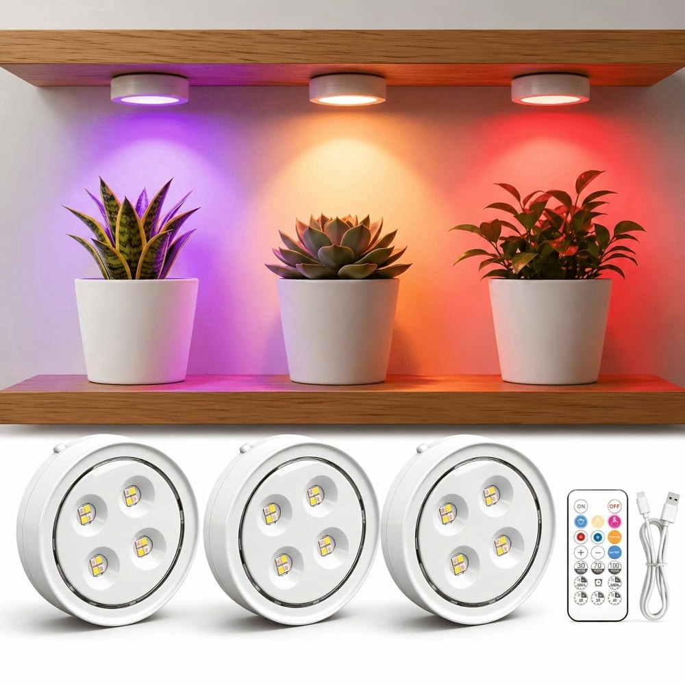 Rechargeable LED Grow Light 3-Pack: $25.99
