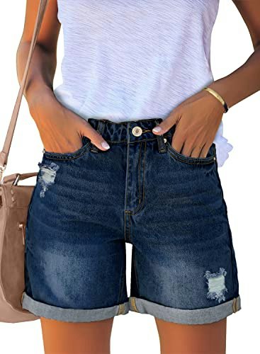 Luvamia Women's Ripped Denim Jean Shorts: $16.99
