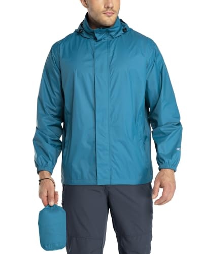 33,000ft Men's Packable Lightweight Waterproof Rain Jacket: $28.04
