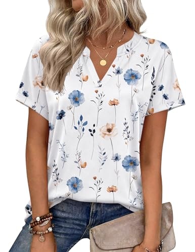 Zeagoo Women's Floral Short Sleeve Summer Top: $7.59 Zeagoo Women's Floral Short Sleeve Summer Top: $7.59