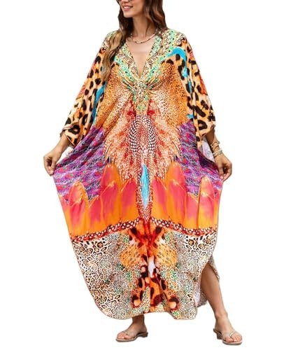 Nfvnkj Boho Plus Size Kaftan Dress: $16.99
