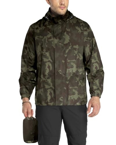 33,000ft Men's Packable Lightweight Waterproof Rain Jacket: $31.44