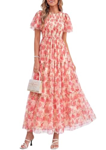 Prettygarden Women's Tulle Floral Maxi Dress: $49.28 Prettygarden Women's Tulle Floral Maxi Dress: $49.28