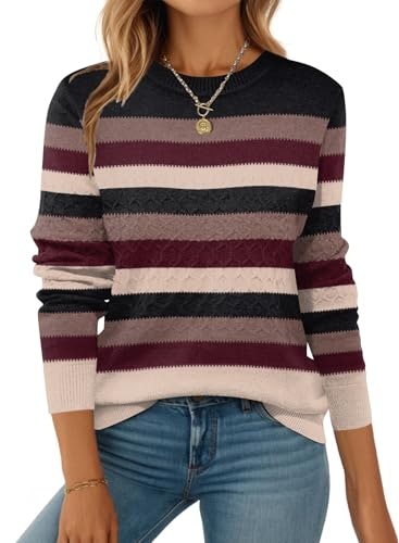 Zeagoo Women's Crew Neck Ribbed Knit Pullover Sweater: $28.37 Zeagoo Women's Crew Neck Ribbed Knit Pullover Sweater: $28.37