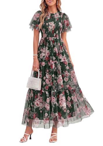 Prettygarden Women's Tulle Floral Maxi Dress: $49.28 Prettygarden Women's Tulle Floral Maxi Dress: $49.28