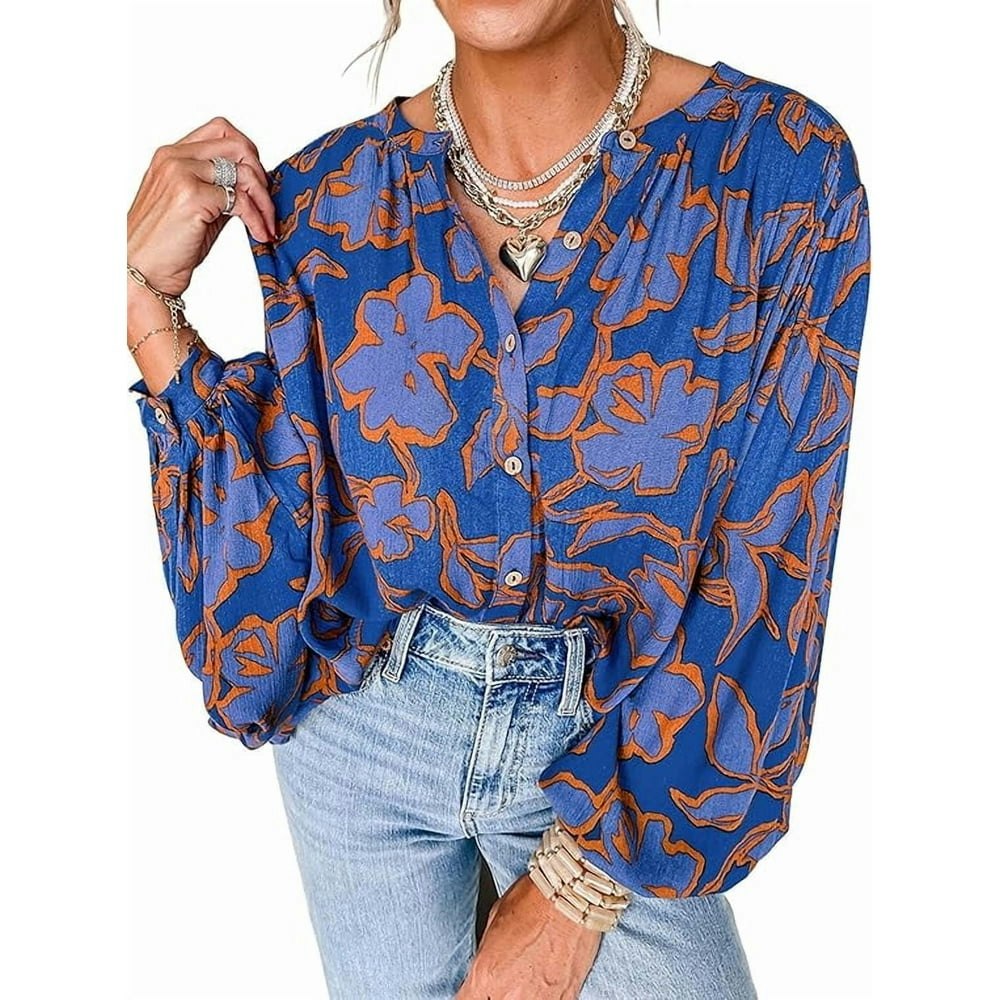 Prettygarden Women's Floral Long Sleeve Button Down Blouse: $21.99