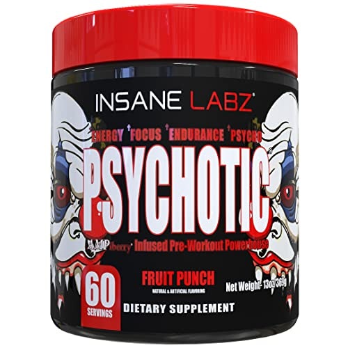 Insane Labz Psychotic High Stimulant Pre Workout Powder 60-Serving Tub: $34.99