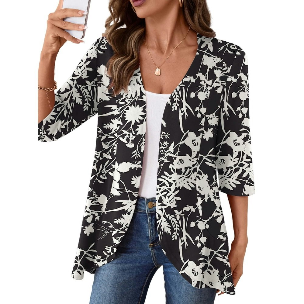 Anygrew Women's Lightweight Open Front 3/4 Sleeve Cardigan: $11.98 Anygrew Women's Lightweight Open Front 3/4 Sleeve Cardigan: $11.98