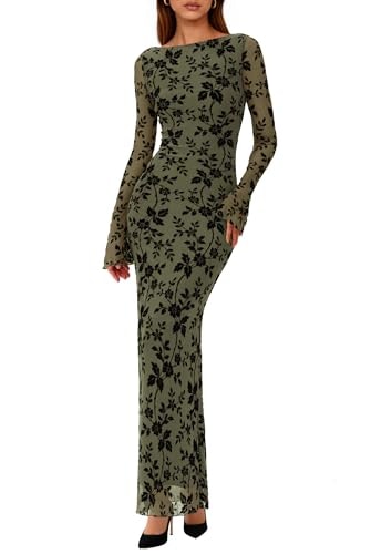 Prettygarden Women's Floral Bodycon Maxi Dress: $30.07 Prettygarden Women's Floral Bodycon Maxi Dress: $30.07