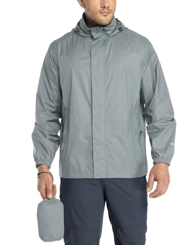 33,000ft Men's Packable Lightweight Waterproof Rain Jacket: $29.58