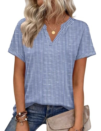 Zeagoo Women's Striped Casual Summer Blouse: $9.98 Zeagoo Women's Striped Casual Summer Blouse: $9.98