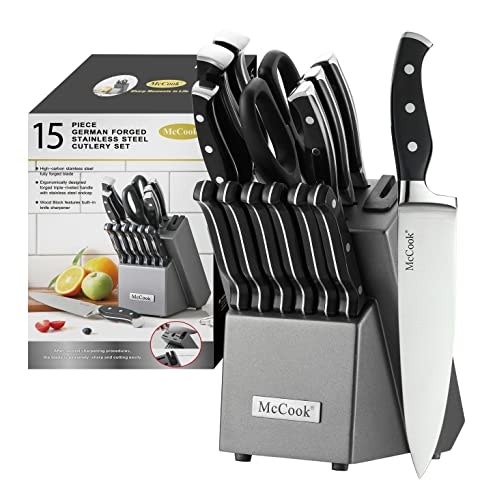 McCook German Stainless Steel Knife Block Set with Built-in Sharpener: $52.97 McCook German Stainless Steel Knife Block Set with Built-in Sharpener: $52.97