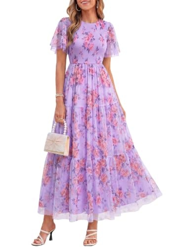 Prettygarden Women's Tulle Floral Maxi Dress: $49.29 Prettygarden Women's Tulle Floral Maxi Dress: $49.29