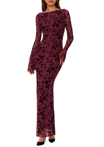Prettygarden Women's Floral Bodycon Maxi Dress: $30.07 Prettygarden Women's Floral Bodycon Maxi Dress: $30.07