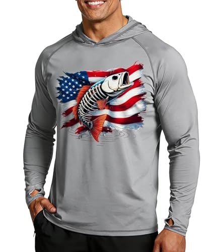 Weligou Men's American Flag UPF 50+ Fishing Hoodie: $19.98 Weligou Men's American Flag UPF 50+ Fishing Hoodie: $19.98