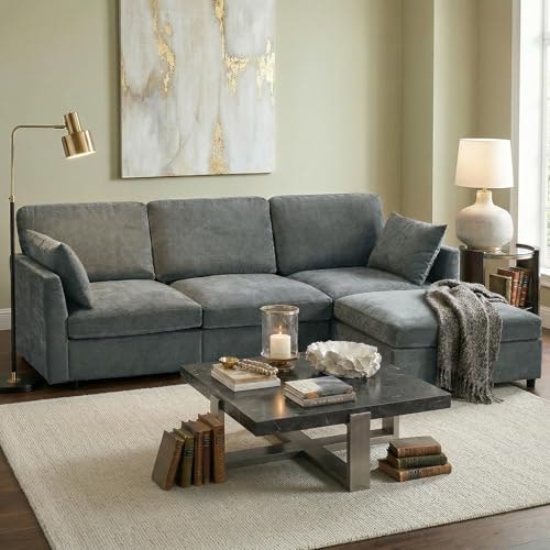 Iroomy 4-Seater L-Shaped Sectional Sofa with Ottoman: $319.98 Iroomy 4-Seater L-Shaped Sectional Sofa with Ottoman: $319.98