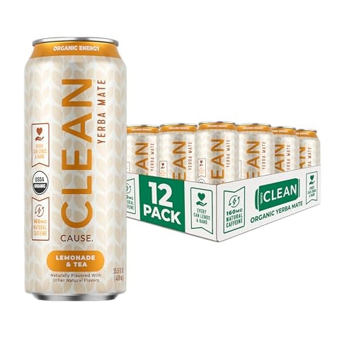 Clean Cause Organic Lemonade Yerba Mate 16-ounce 12-Pack: $29.56