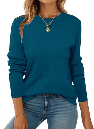 Zeagoo Women's Crew Neck Ribbed Knit Pullover Sweater: $29.99 Zeagoo Women's Crew Neck Ribbed Knit Pullover Sweater: $29.99