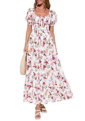 Prettygarden Women's Floral Boho Eyelet Maxi Dress: $31.97