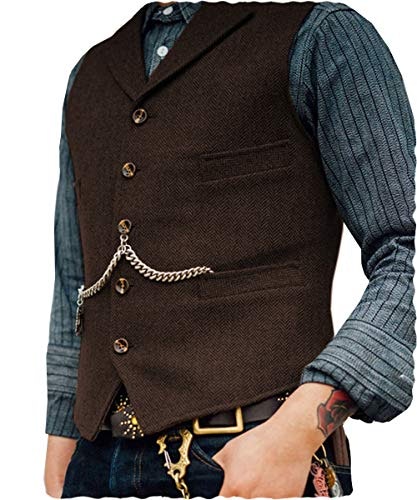 Ceehuteey Men's Classic Herringbone Wool Tweed Suit Vest: $23.72 Ceehuteey Men's Classic Herringbone Wool Tweed Suit Vest: $23.72