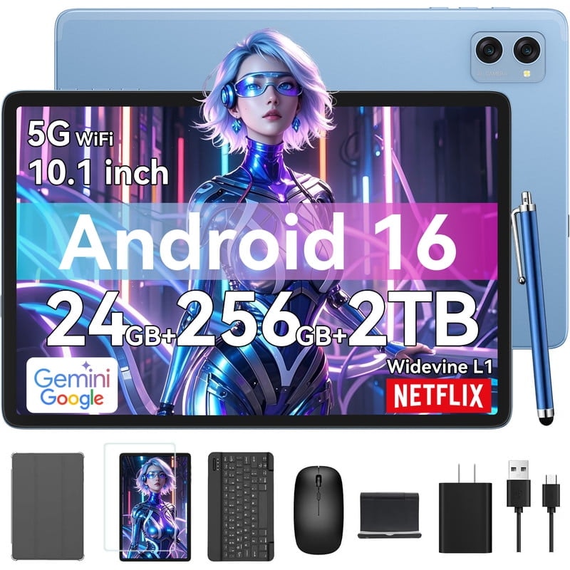 10.1-Inch Android 16 Tablet 256GB with Keyboard, Mouse, and Stylus: $115.89 10.1-Inch Android 16 Tablet 256GB with Keyboard, Mouse, and Stylus: $115.89