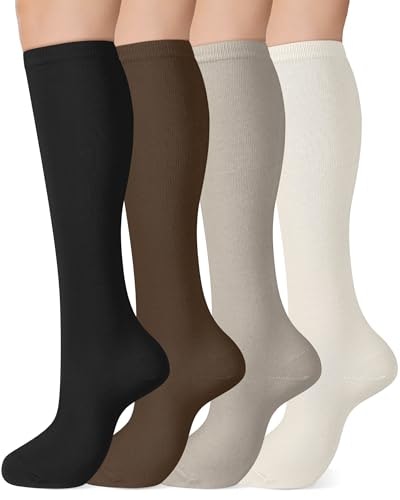 Sorfneo Women's Knee High Cotton Dress Socks 4-Pack: $10.92 Sorfneo Women's Knee High Cotton Dress Socks 4-Pack: $10.92
