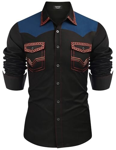 Coofandy Men's Embroidered Western Long Sleeve Shirt: $28.04 Coofandy Men's Embroidered Western Long Sleeve Shirt: $28.04