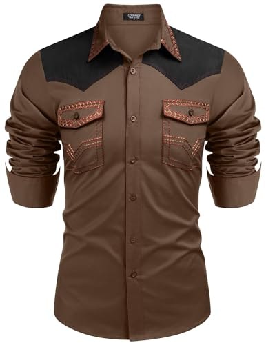 Coofandy Men's Embroidered Western Slim Fit Shirt: $29.74 Coofandy Men's Embroidered Western Slim Fit Shirt: $29.74