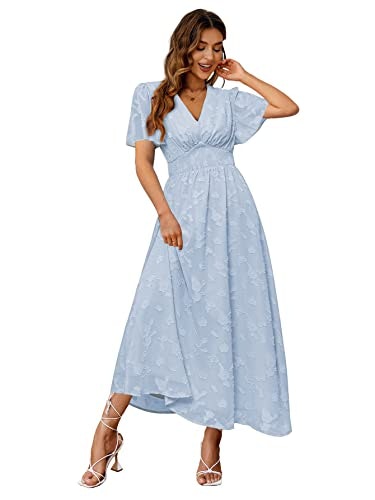 Simplee Women's Boho Floral V-Neck Ruffle Maxi Dress: $42.48 Simplee Women's Boho Floral V-Neck Ruffle Maxi Dress: $42.48