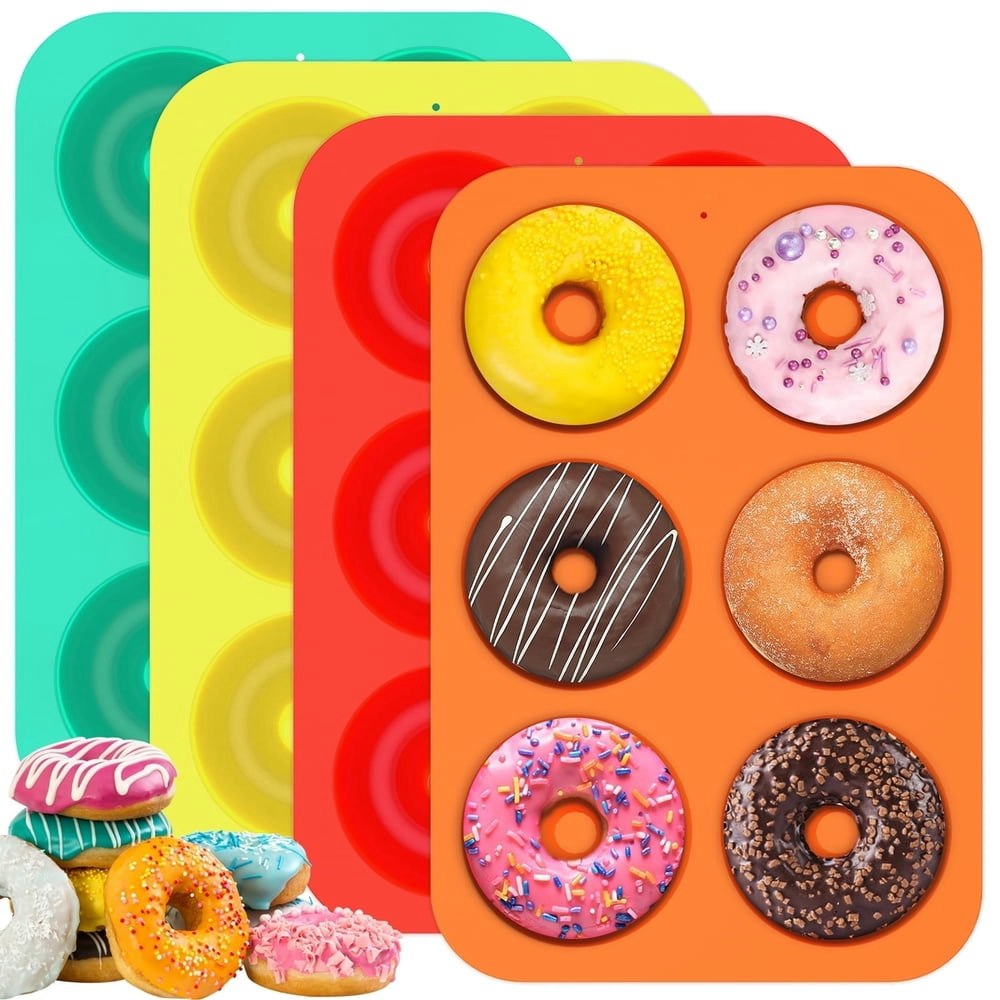 Jetcloudlive 6-Cavity Silicone Donut Mold 4-Pack: $11.99