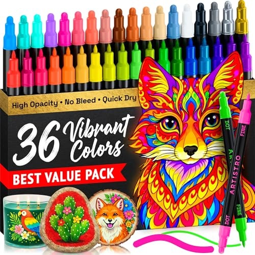 Artistro Dual-Tip Acrylic Paint Markers 36-Pack: $9.97 Artistro Dual-Tip Acrylic Paint Markers 36-Pack: $9.97
