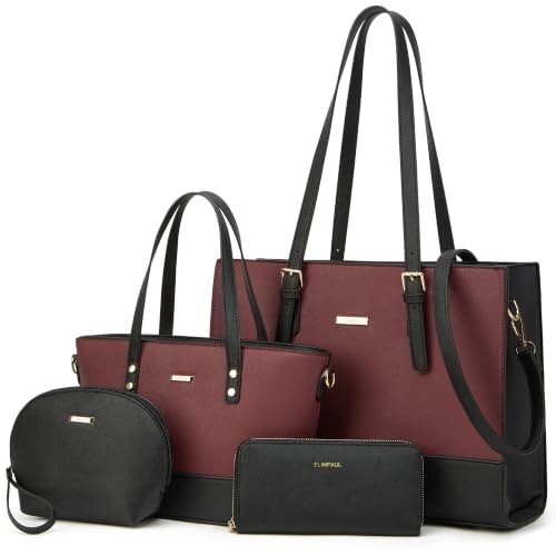 Women's Synthetic Leather Handbag and Tote Set: $33.97 Women's Synthetic Leather Handbag and Tote Set: $33.97