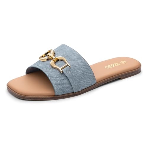 Rihero Women's Square Toe Flat Buckle Sandals: $26.99 Rihero Women's Square Toe Flat Buckle Sandals: $26.99