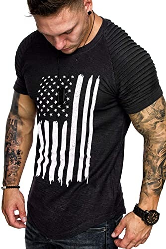 Coofandy Men's Pleated Raglan Sleeve American Flag Gym T-Shirt: $14.98 Coofandy Men's Pleated Raglan Sleeve American Flag Gym T-Shirt: $14.98