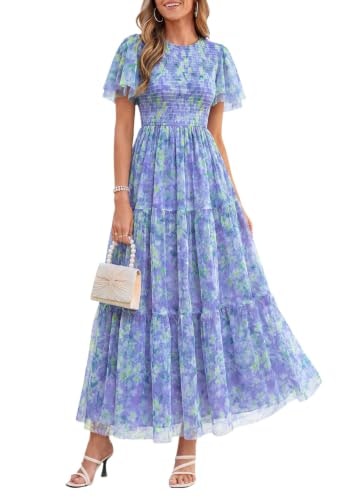 Prettygarden Women's Tulle Floral Maxi Dress: $49.29 Prettygarden Women's Tulle Floral Maxi Dress: $49.29